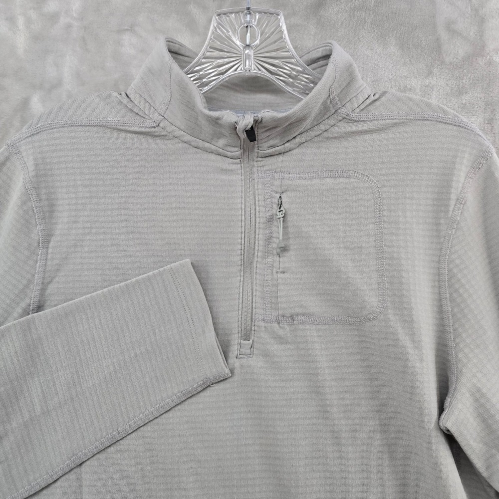 Ten Thousand Quarter Zip Men Medium Grey Grid Fleece Performance Pullover